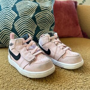 Baby Pink Jordan 1 Mid Velcro